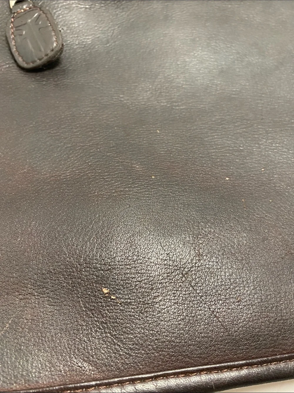 Frye Dark Brown Leather Messenger Bag with Adjustable Strap
